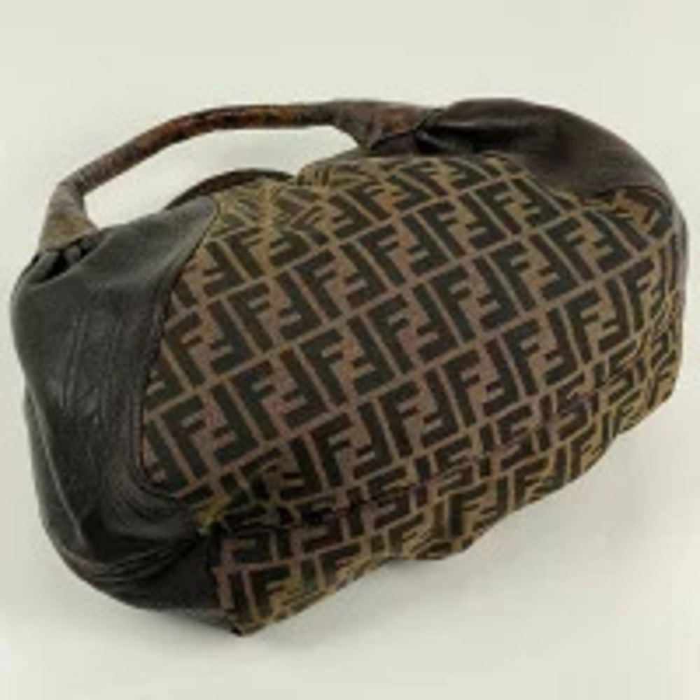 Fendi bag Zucca brown handbag Spy canvas